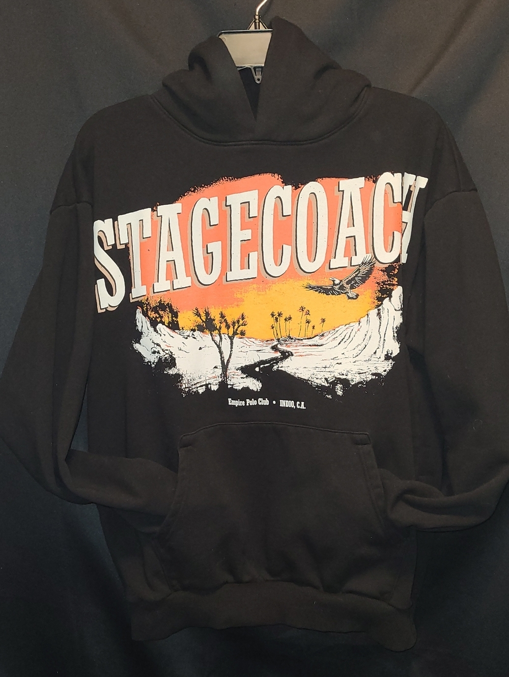 Stagecoach Black Graphic Hoodie with Sunset Print Jelly Roll